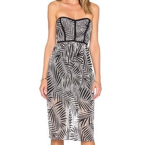 NWT Parker Azalea Sweetheart-Neck Strapless Dress, Black/White